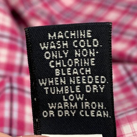 Banana Republic Shirt sz XL Button Front LS Pink Plaid Pockets - Picture 8 of 8